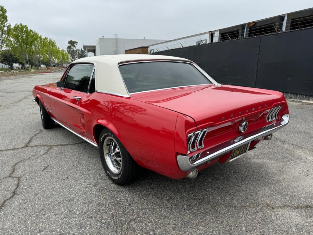 Ford Mustang - COUPE ROUGE TOIT VINYLE BLANC 289CI V8 1967