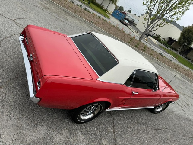 Ford Mustang - COUPE ROUGE TOIT VINYLE BLANC 289CI V8 1967