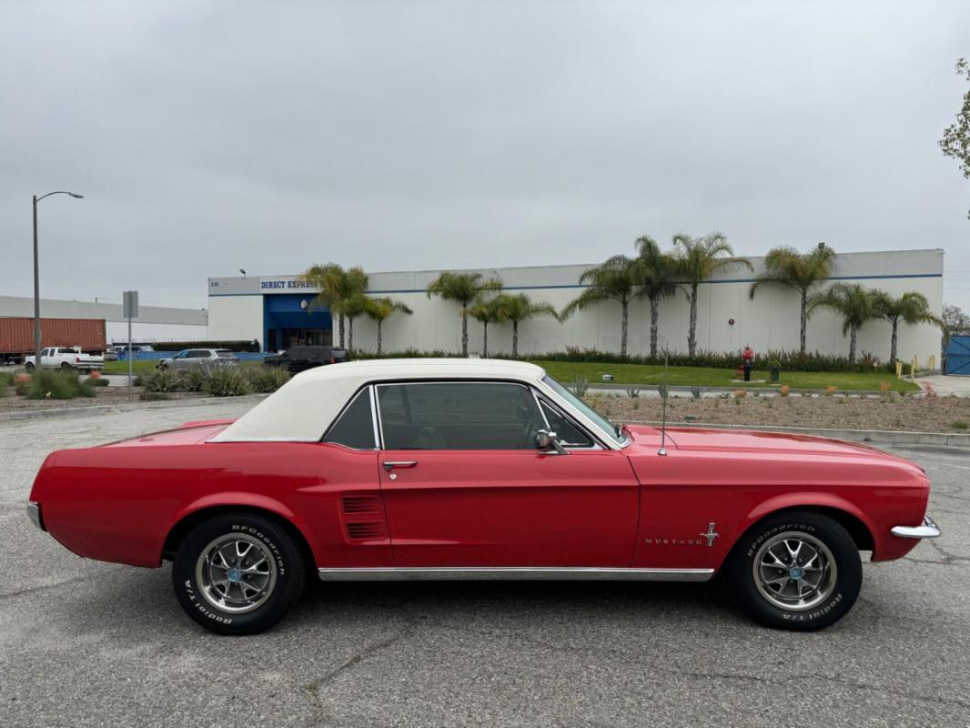 Ford Mustang - COUPE ROUGE TOIT VINYLE BLANC 289CI V8 1967